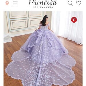 Princesa Lavender and Cream quincearna dress